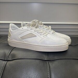 Thousand Fell Women’s White Laced Court Sneakers Size 8.5